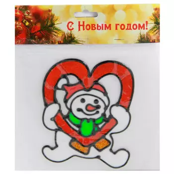 Наклейка на окно снеговик us18qjj104