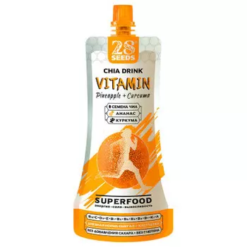 Напиток Чиа Superfood 250мл витамин ананас куркума дой-пак
