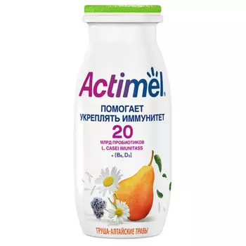 Напиток функциональный актимель 100 г 2,5% груша алтайские травы