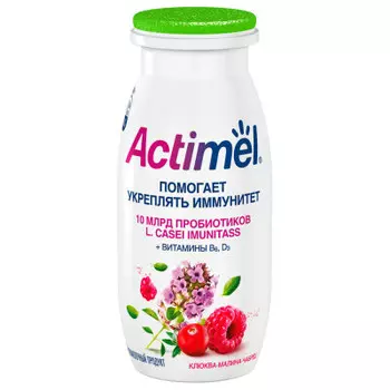 Напиток функциональный актимель 100г 2,5% клюква малина чабрец