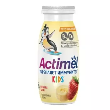Напиток функциональный актимель кидс 95 г 1, 5% клубника банан