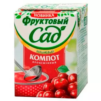 Напиток сокосодержащий фруктовый сад 0,2л компот вишневый