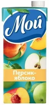 Напиток сокосодержащий мой 1.93 л яблоко персик тетра-пак