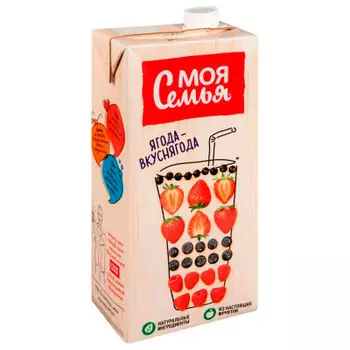 Напиток сокосодержащий моя семья 1,93 л ягода - вкуснягода тетра-пак