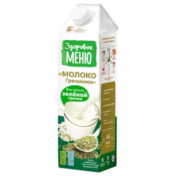 Напиток здоровое меню 1 л молоко гречневое тетра пак