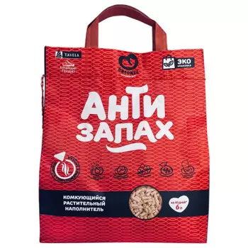 Наполнитель для туалетов домашних животных Питомец 6 л антизапах комкующийся растительный