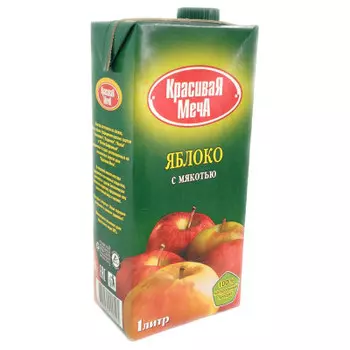 Нектар красивая меча 1 л яблочный с мякотью тетра-пак