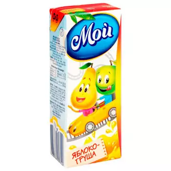 Нектар Мой 0,2л яблоко груша с мякотью тетра-пак