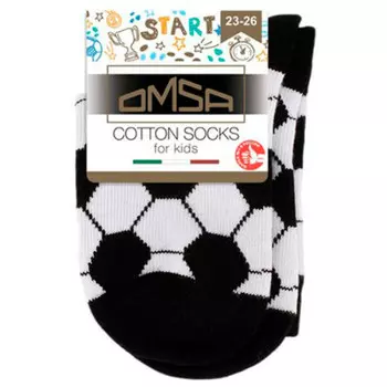 Носки детские омса калзино р.27-30 мячи неро/бьянко 21s12