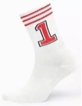 Носки мужские лаки сокс р.25-27 белый/красный нмг-0134