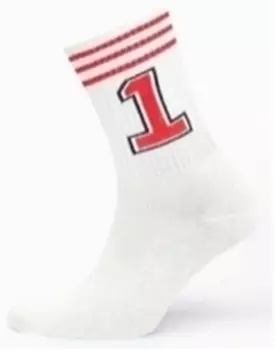 Носки мужские лаки сокс р.27-29 белый/красный нмг-0134