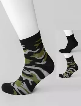 Носки мужские ойман р.40-46 черный/камуфляжный 2 пары vm151