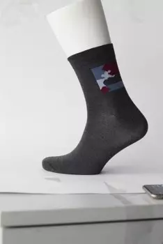 Носки мужские ойман р.40-46 темно-серый с рисунком комуфляж vm211-3