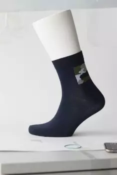 Носки мужские омйан р.40-46 синий с рисунком комуфляж vm211-2