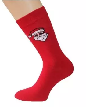 Носки мужские тач р.27-29 дед мороз красный 2079