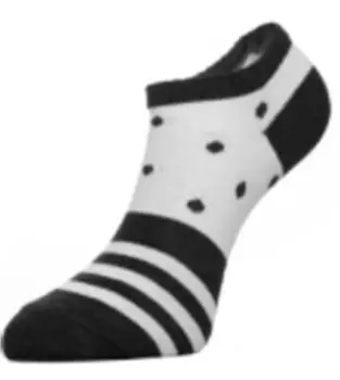 Носки женские чобот р.25 горох/полоски белый-антрацит-антрацит короткие 50s-69