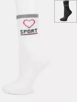 Носки женские ойман р.25 спорт с сердцем черный pw180