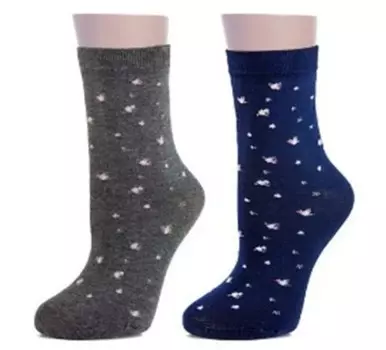 Носки женские русокс с флористическим принтом р.23-25 темно-серый ж3-13017