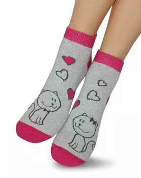 Носки женские тач р.23-25 кошки с сердечком 363
