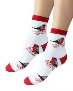 Носки женские тач р. 23-25 снегири новый год 1968