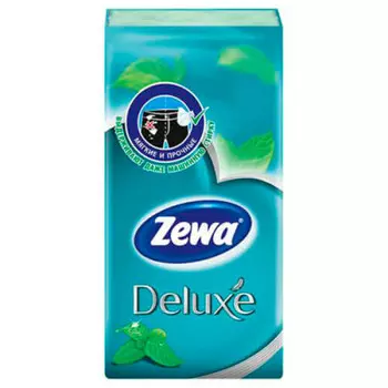 Носовые платки Zewa Deluxe ментол, 3 слоя, 10 шт
