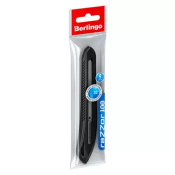 Нож канцелярский берлинго 9 мм раззор 100 ассорти европодвес 316183