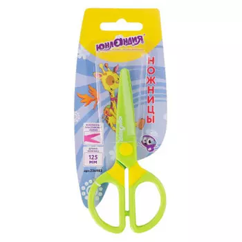 Ножницы 125мм Юнландия мультяшки с безопасными пластиковыми лезвиями 236983