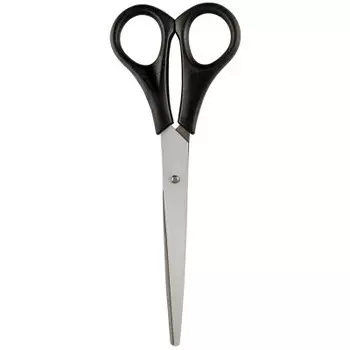 Ножницы оффис спейс 20 см черные ручки пвх чехол с европодвесом