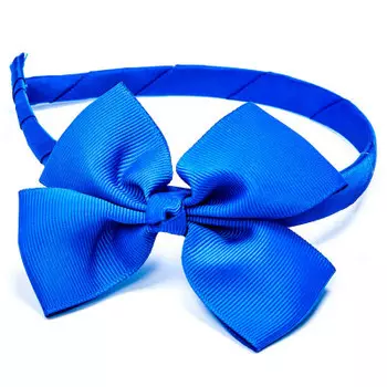 Ободок бант синий 1084