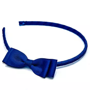Ободок бант синий 1088
