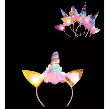 Ободок карнавальный светящиеся ушки единорога ну-2494