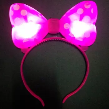 Ободок магик тайм розовый из полипропилена со светодиодной подсветкой 19 x22 x1.5 см 87682