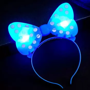 Ободок магик тайм синий из полипропилена со светодиодной подсветкой 19 x22 x1.5 см 87683