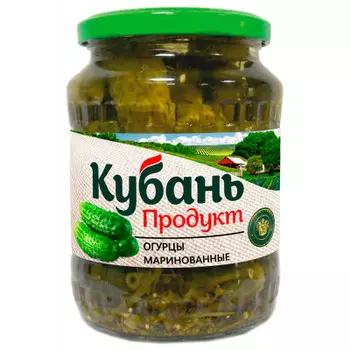 Огурцы кубань продукт 680 гр маринованные ст/б
