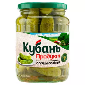 Огурцы кубань продукт 680 гр соленые ст/б
