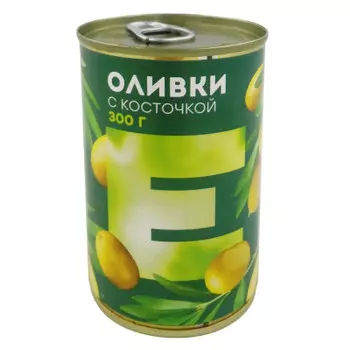 Оливки Европа с косточкой 300г
