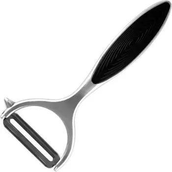 Овощечистка с горизонтальным лезвием прорезинная ручка маллони 984043