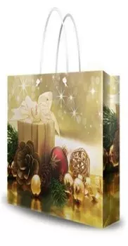 Пакет бумажный подарочный 30*40*10 см пак групп новый год 5484