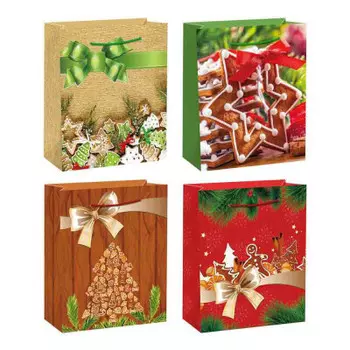 Пакет картон 12*15*5,5см ассорти Новый год