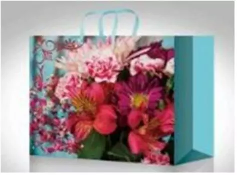 Пакет картон 32*26*12 цветы