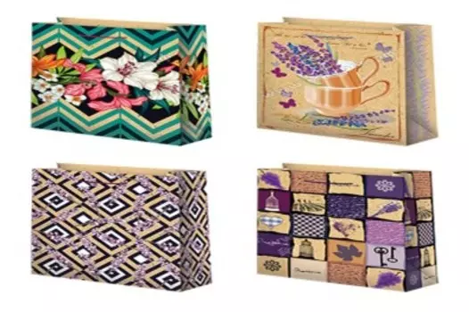 Пакет подарочный крафт 26*32 см микрос