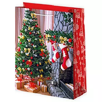 Пакет подарочный ламинированный 22*31 см микрос елочка