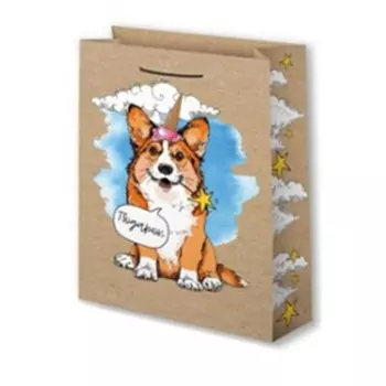 Пакет подарочный ламинированный 22*31 см Микрос корги