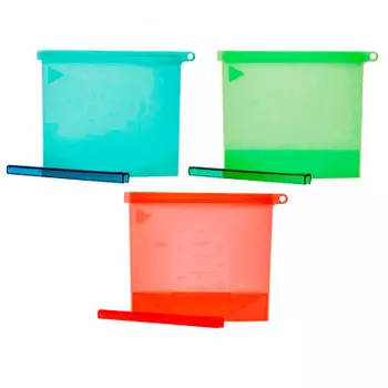 Пакет силиконовый 1л многоразовый с зажимом