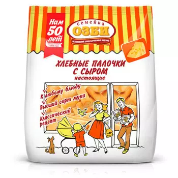 Палочки хлебные Семейка озби с сыром 150г останкинский завод