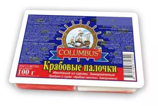 Палочки крабовые колумбус 100 г