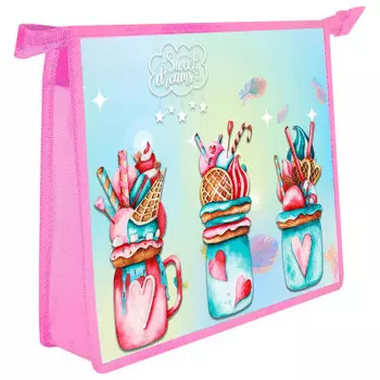 Папка для тетрадей а5 Пифагор 1 отделение десерт на молнии 229120