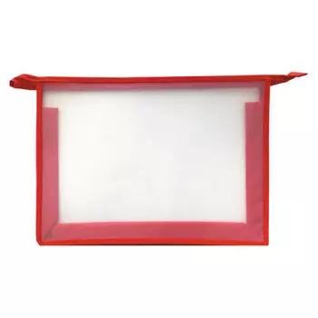 Папка для тетрадей артспейс 1 отделение прозрачная/красная пластик на молнии а4 199852