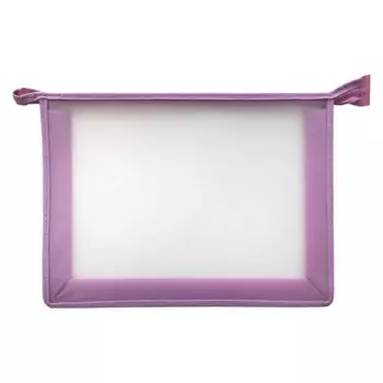 Папка для тетрадей артспейс 1 отделение прозрачная/сиреневая пластик на молнии а4 199856