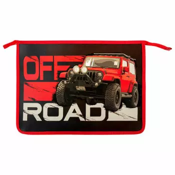 Папка для тетрадей юнландия 1 отделение джип на молнии а4 271083